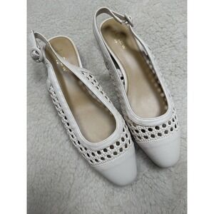 J.CREW Woven Slingback Flats Women's Size 7.5 Dusty Ivory BZ218 Ballet Mary Jane